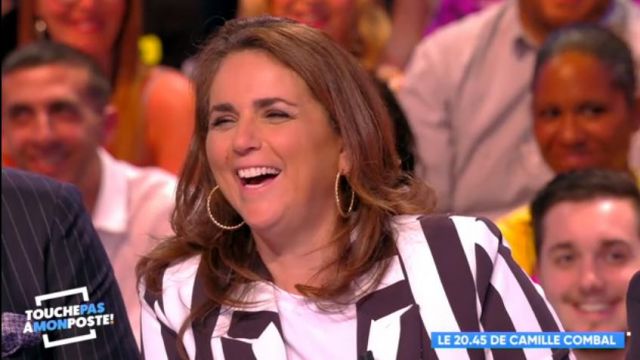 Chaqueta blazer de Valérie Bénaim con rayas negras blancas en #TPMP Touche pas à mon poste del 07/05/2018