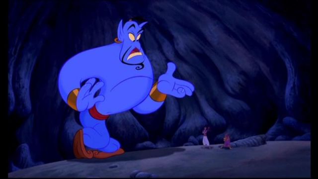 The disguise of the genius in the cartoon Aladdin