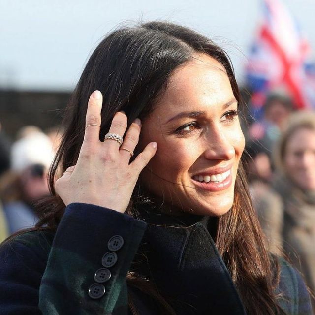 The ring worn by Meghan Markle on her right wedding finger during her