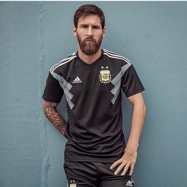 The jersey Adidas outdoor football Team of Argentina for the World Cup 2018  worn by Leo Messi on Instagram | Spotern