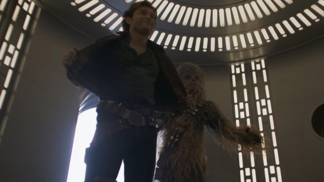 Leather holster worn by Han Solo (Al­den Eh­ren­reich) as seen in Solo: A Star Wars Story