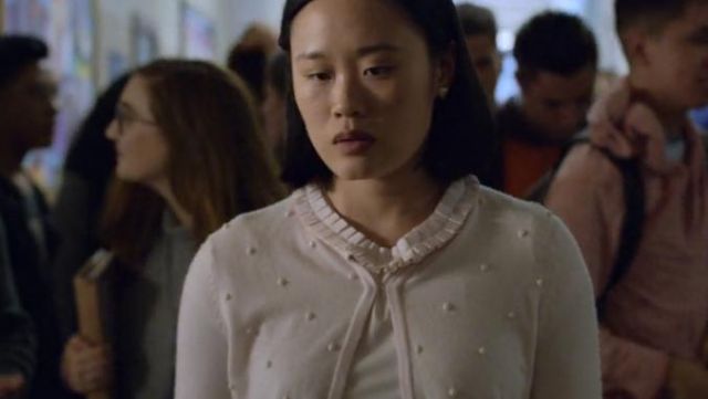 White Ted Baker Bow Trim Tee worn by Courtney Crimson (Michele Selene Ang) seen in 13 reasons why S02E03