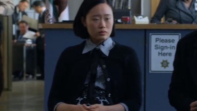 Kate Spade jewel button cropped cardigan worn by Courtney Crimson (Michele Selene Ang) seen in 13 reasons why S02E12