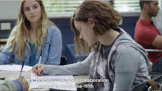 Grey Plaid button up hoodie worn by Hanna Baker (Katherine Langford) as seen in 13 Reasons Why S01E01
