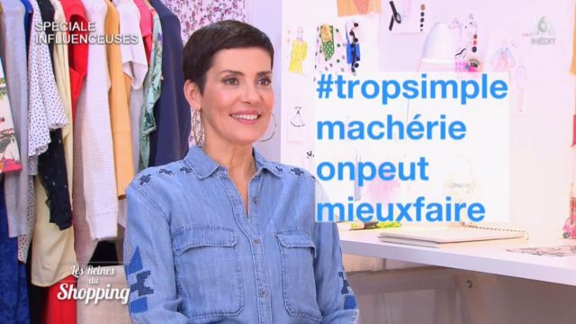 La chemise bleue de Cristina Cordula dans Les reines du shopping du  14/05/2018 | Spotern