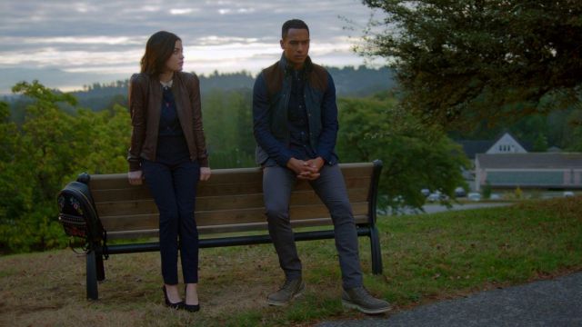 Trompe L'Oeil Col­la­red Swea­ter from Mod­cloth worn by Stella Abbott (Lucy Hale) as seen in Life Sentence S01E06