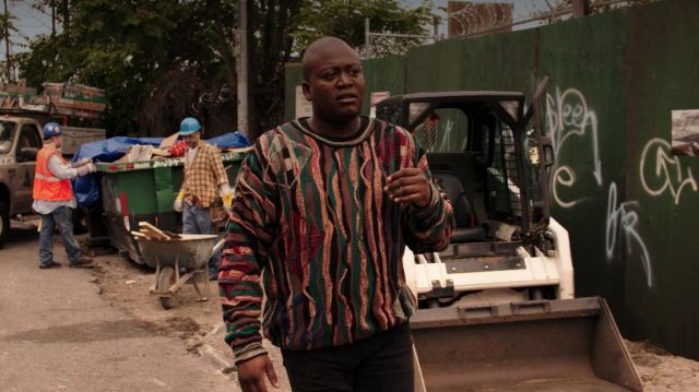Vintage Textured 3D Crosby Sweater by Tundra worn by Titus Andromedon (Tituss Burgess) as seen in Unbreakable Kimmy Schmidt S01E05