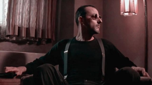 The round transparent frame sunglasses worn by Léon (Jean Reno) in the film Léon