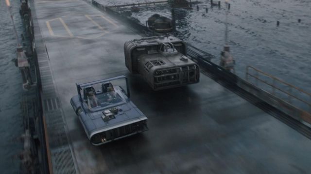 Landspeeder's replica driven by Han Solo (Alden Ehrenreich) as seen in Solo: A Star Wars Story