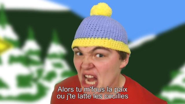 The bonnet of Cartman worn by Jeremy in "Father Christmas VS Cartman - the Verbal Sparring In Your Face"