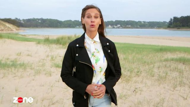 The shirt printed parrots of Ophélie Meunier in Forbidden Area of the June 3, 2018