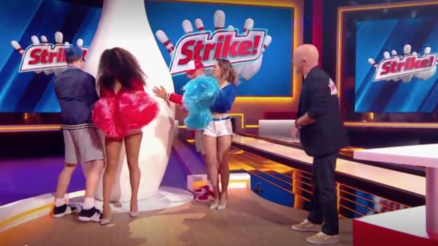 Les sneakers Vans SK8 Hi jaunes de Vincent Lagaf' dans l'émission Strike du 3 juin 2018