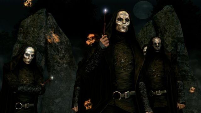La máscara mortífaga de Lucius Malfoy en Harry Potter y el cáliz de fuego