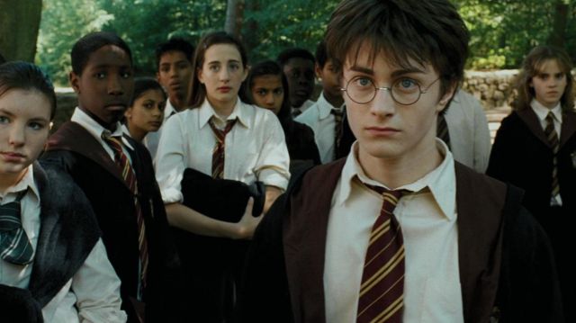 La cravate Gryffondor de Harry Potter (Daniel Radcliffe) dans Harry Potter  et le prisonnier d'Azkaban