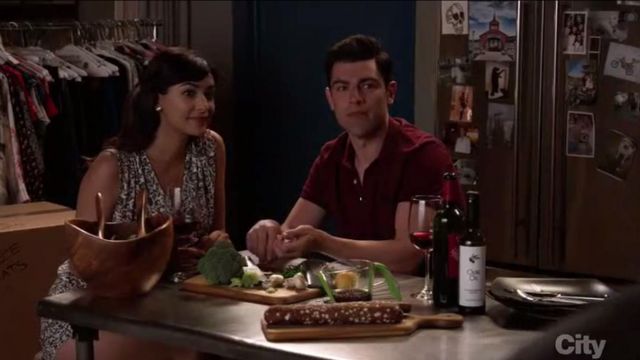 La Tunique Blanche à Motif Fleuri Bleu De Cece Parekh Hannah Simone Dans New Girl Spotern 4215