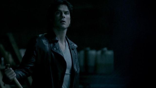 The leather jacket, AllSaints of Damon Salvatore (Ian Somerhalder) in The Vampire Diaries