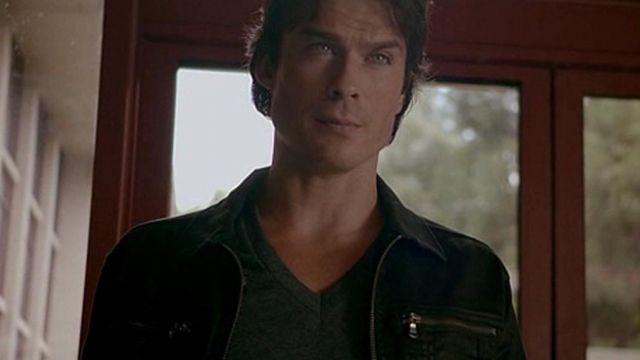 The leather jacket John Varvatos Damon Salvatore (Ian Somerhalder) in The Vampire Diaries