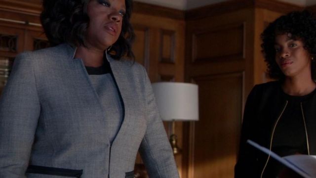 Tailor grey wool of Annalise Keating in How to get away with murder