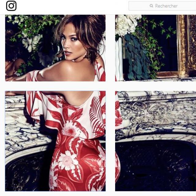 La robe longue à fleurs de Jlo Jennifer Lopez sur son compte Instagram