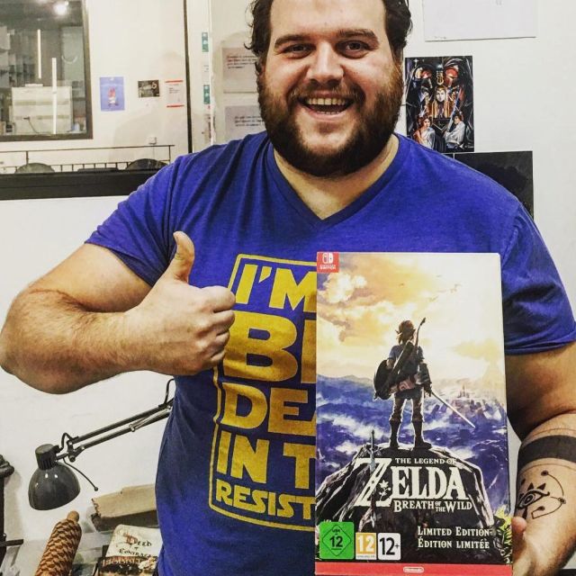 The video game Zelda Breath of The Wild limited edition on the Nintendo Switch on the account Instagram of Gastronogeek (Thibaud Villanova)