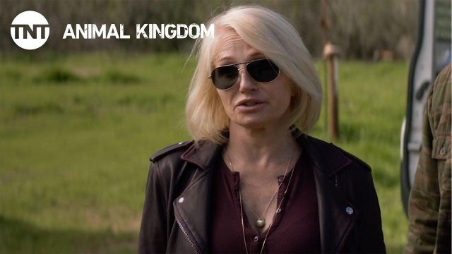 Sunglasses worn by Janine Cody / Smurf (Ellen Barkin) as seen in Animal Kingdom S02E05