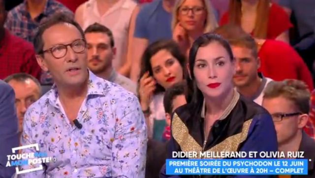 The blue jacket and gold by Olivia Ruiz in #TPMP't Touch my post of the 08/06/2018