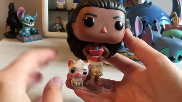 The figurine funko pop Vaiana with Pua in the  video My