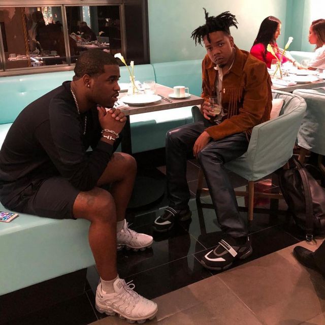 The pair of Nike Air VaporMax More white A$AP Ferg on his account Instagram