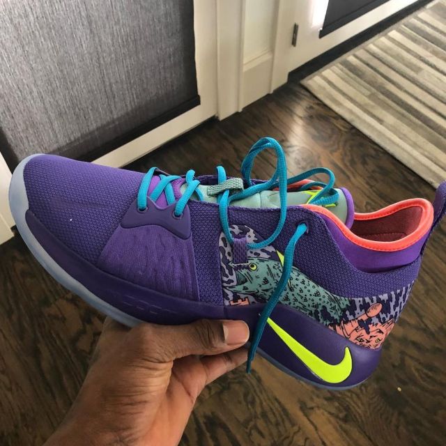 paul george purple sneakers