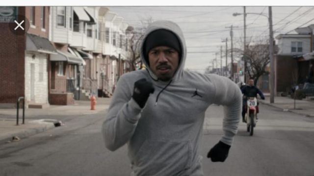 The hoody grey Nike Jordan d' Adonis Johnson (Michael B. Jordan) in Creed : The of Rocky Balboa (2015) | Spotern