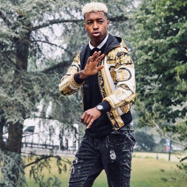 The hooded jacket printed Cornici Versace of Presnel Kimpembe