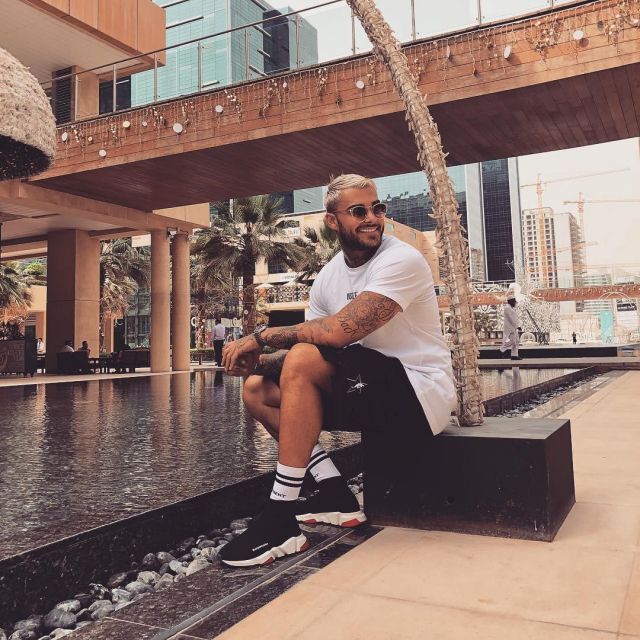 Les sneakers noires Balenciaga Speed Trainer de Thibault G. (Thibault Garcia, aka Thibault Miami) sur Instagram