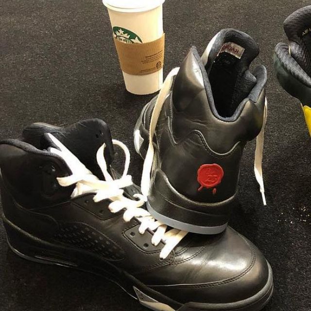 the pair of AIR JORDAN 5 RETRO PREMIO "BIN23" worn by pj tucker on his post instagram