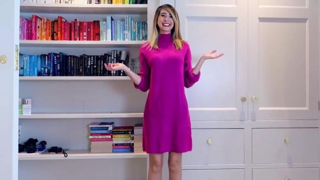 The sweater dress purple turtleneck of Zoella (Zoe Suggested) in his video "Best Friend Does My ASOS Shop"