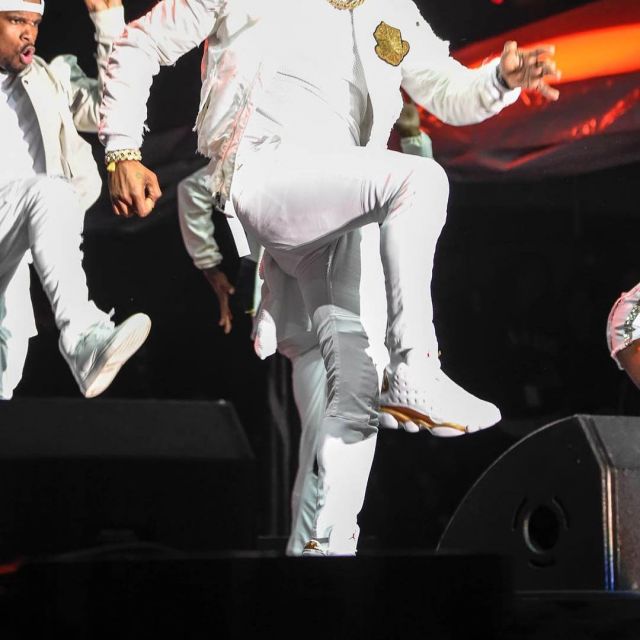 The pair worn by Usher is a Jordan 13 defining moment, view his instagram usher