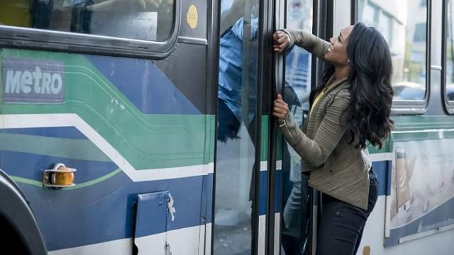 The pants Frame worn by Iris West (Candice Patton) in The Flash S03E05