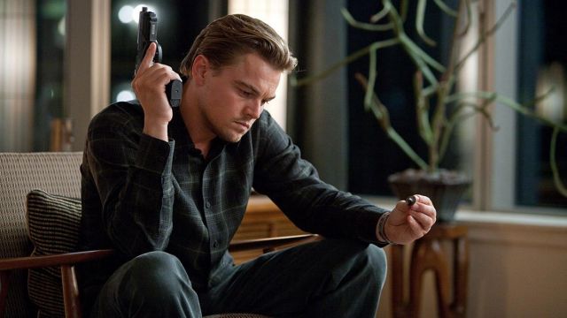 The spinning top, Cobb (Leonardo DiCaprio) in Inception