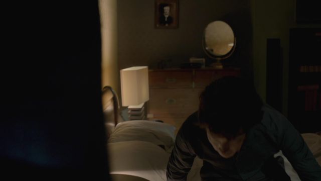 The portrait of Edgar Allen Poe (1848) with Sherlock Holmes (Benedict Cumberbatch) in Sherlock