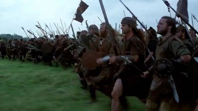 The real leather helmets of the clan of William Wallace (Mel Gibson) in Braveheart