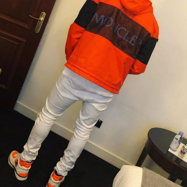 orange and white chanel sneakers