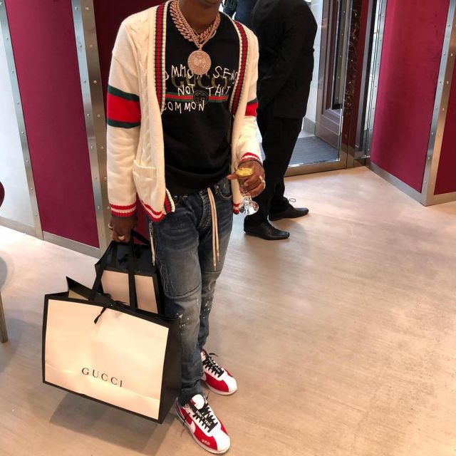 Les sneakers Nike Cortez Kenny II de Rich the Kid sur son compte Instagram