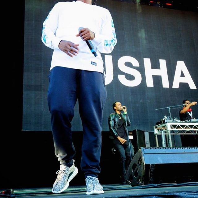 The YEEZY BOOST 350 "TURTLE DOVE" grey Pusha T on his account Instagram