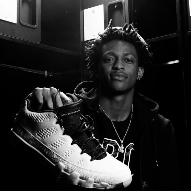 The nike Air Jordan 9 Retro "space Jam" BY AARON FOX on his instagram