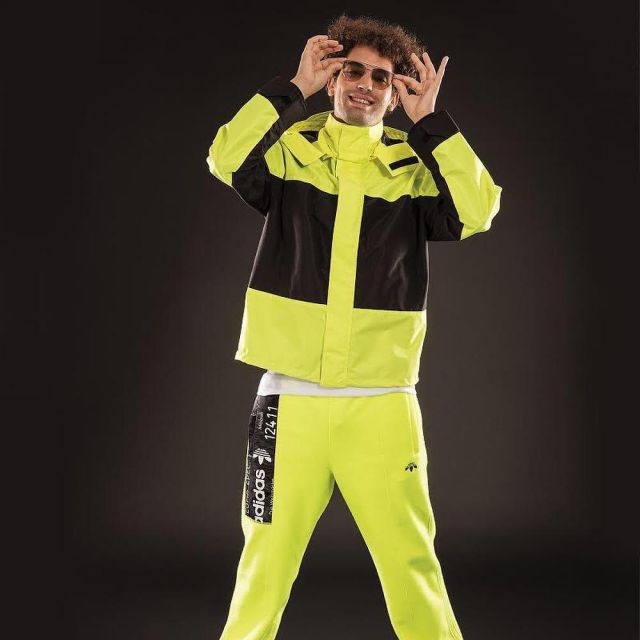 neon yellow adidas pants