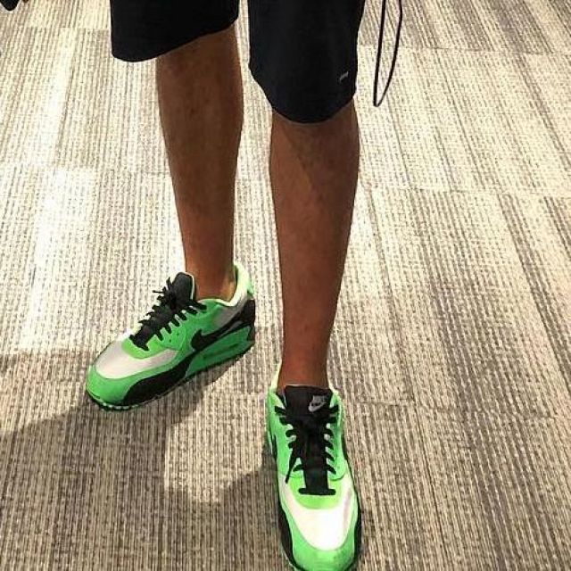 The Nike AirMax90 black and green of Pusha T on his account Instagram