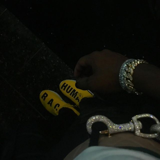 The adidas NMD HU Pharrell Human Race yellow Lil Uzi Vert on his account Instagram