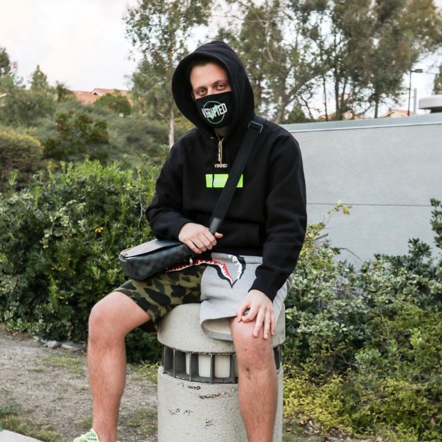 The box logo, Supreme black and green worn by Yeezybusta on his instagram