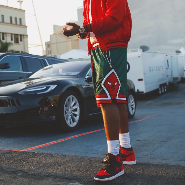 Les Air Jordan 1 retro rouge et noir de Fabolous sur son compte Instagram