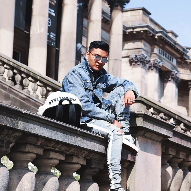 fear of god essentials denim jacket