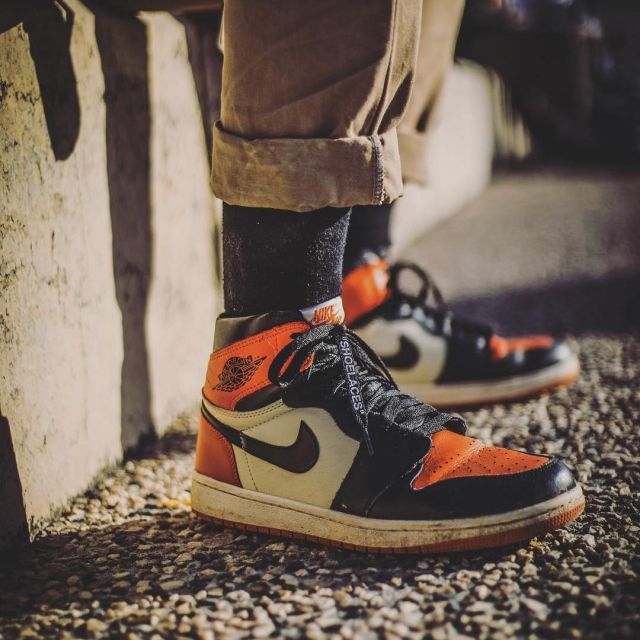 Air Jordan Nike AJ I 1 Retro Shattered Backboard worn by nicolasmbrt and shhoté by labulledair and then posted on his account instagram